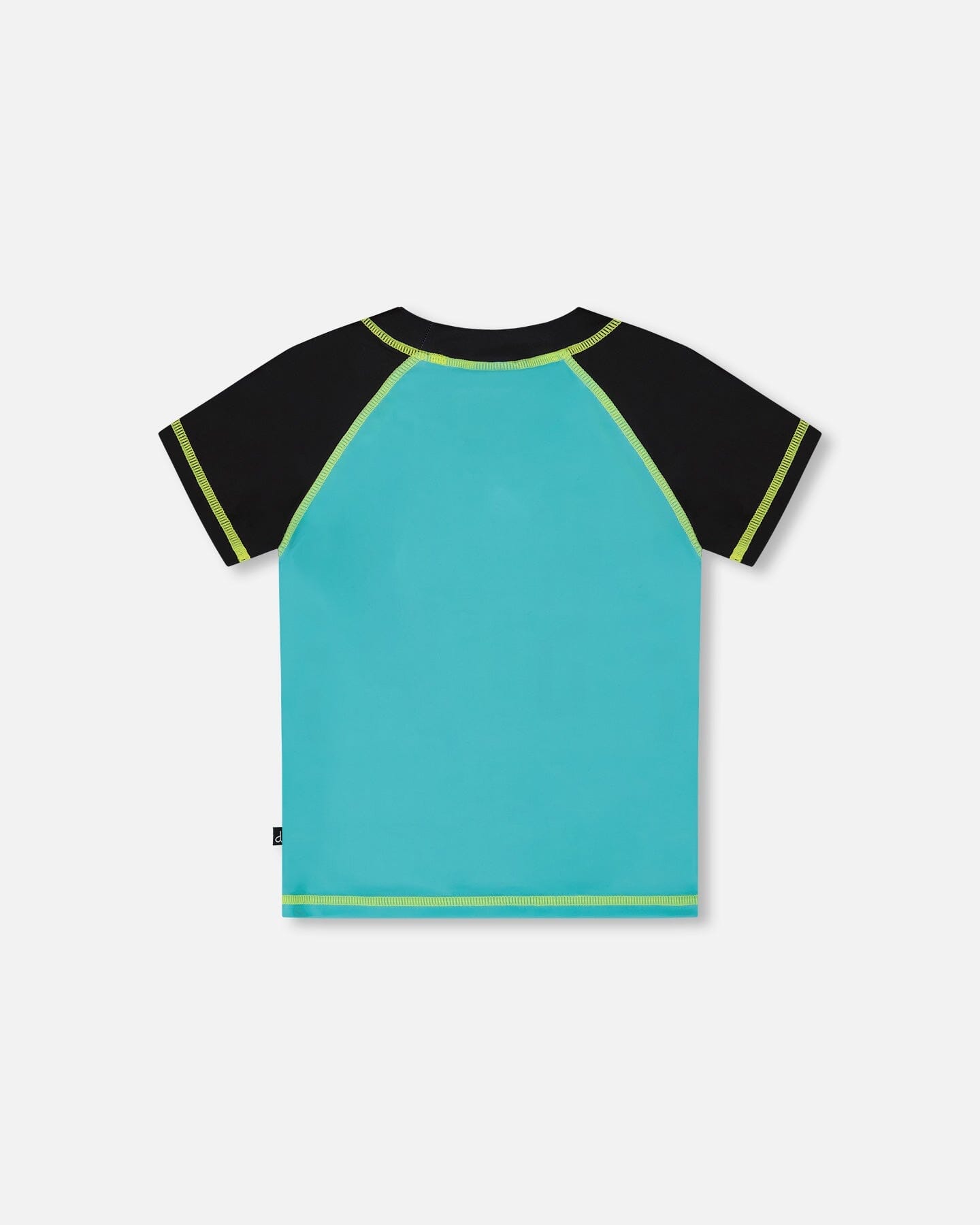 Short Sleeve Rashguard Black And Turquoise-3