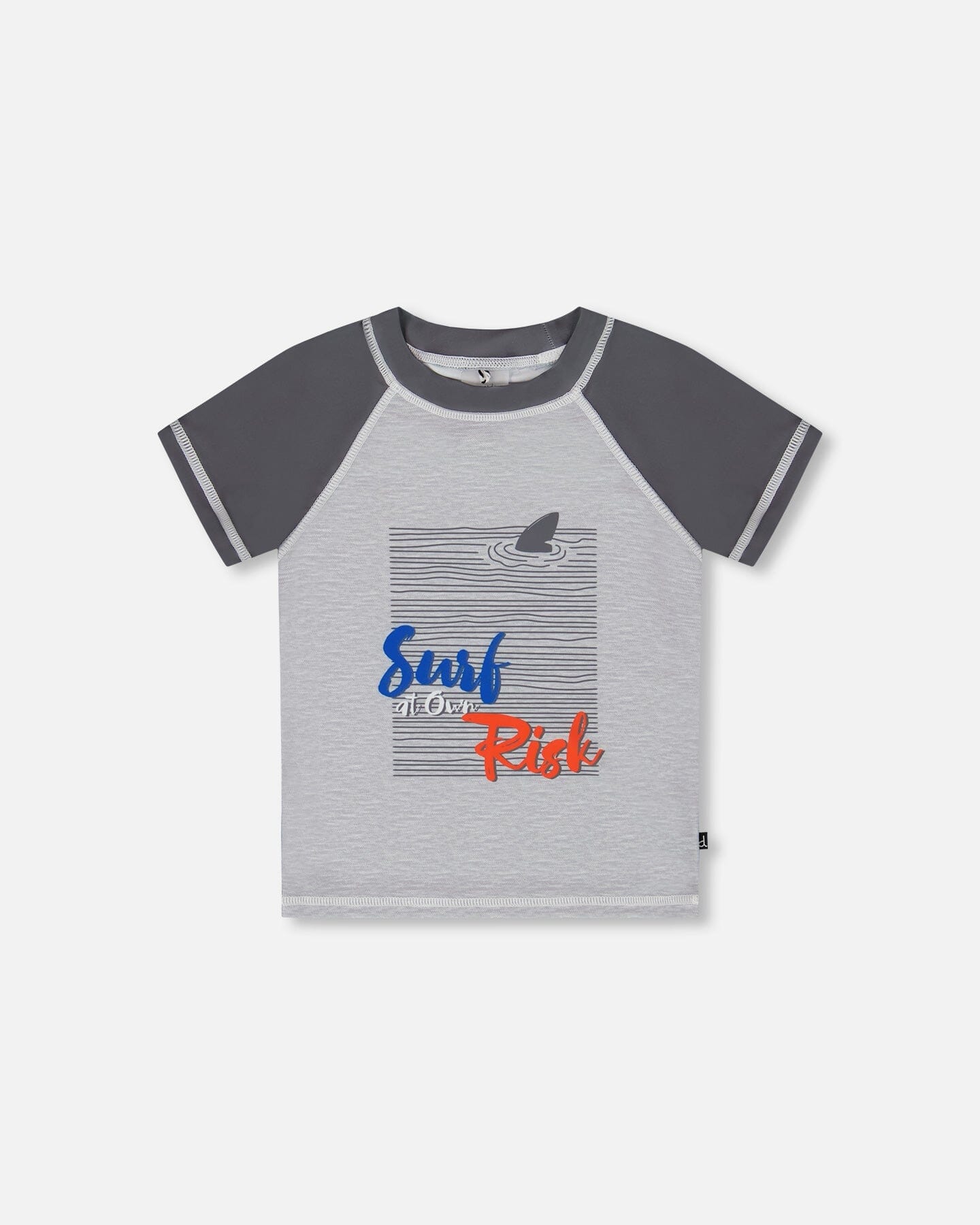 Short Sleeve Rashguard Dark And Light Gray-0