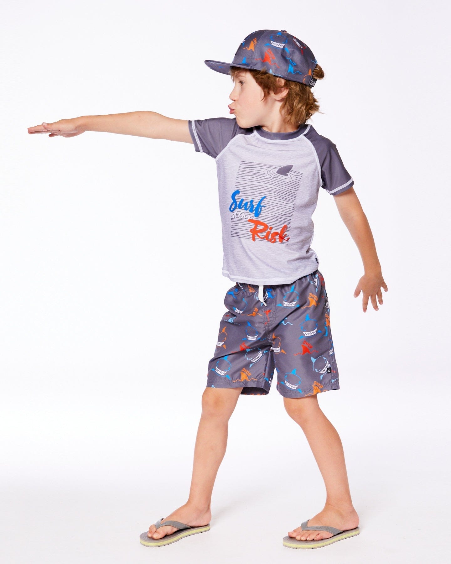 Short Sleeve Rashguard Dark And Light Gray-2
