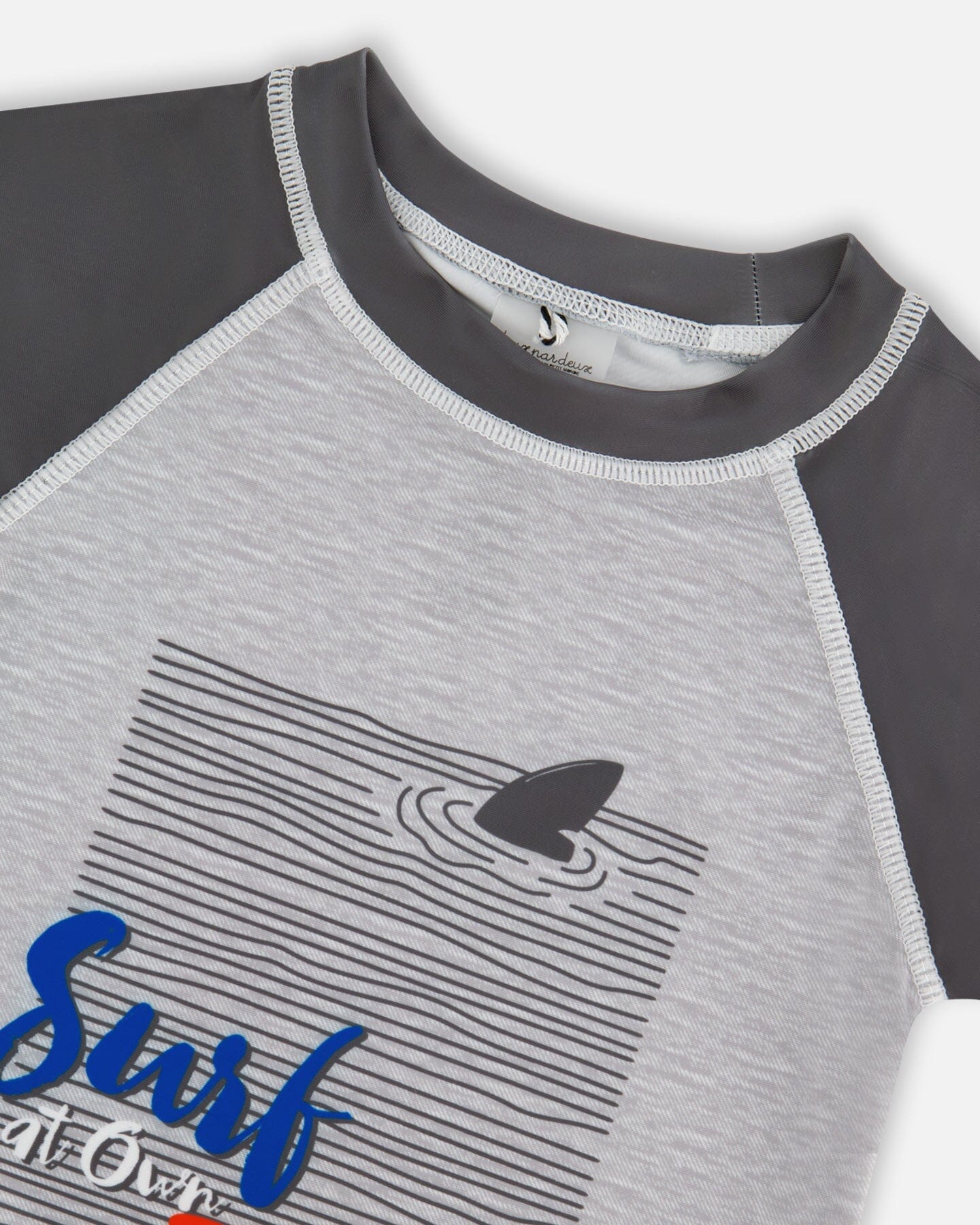 Short Sleeve Rashguard Dark And Light Gray-4