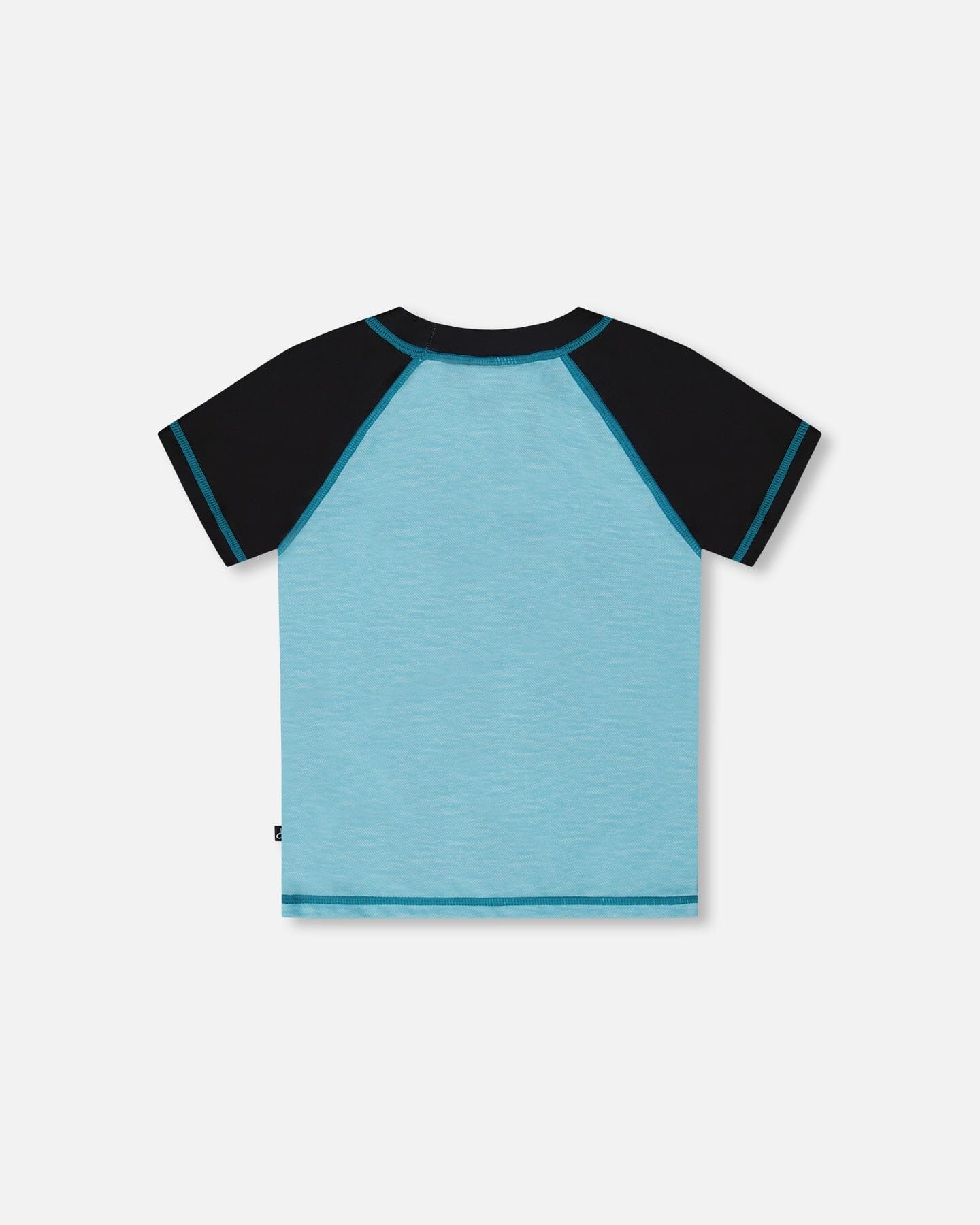 Short Sleeve Rashguard Light Blue And Black-3