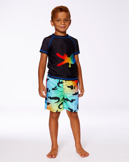 Printed Boardshorts Multicolored Crocodile-2