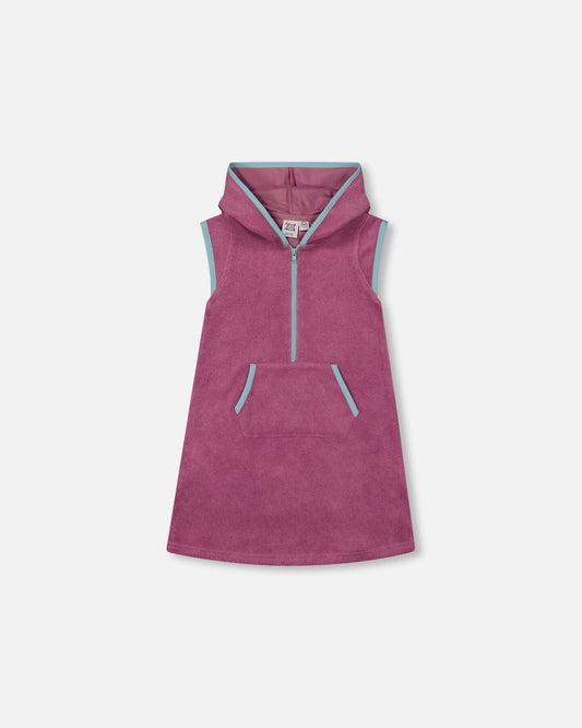 Hooded Terry Beach Dress Candy Pink-0