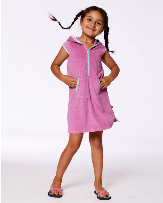 Hooded Terry Beach Dress Candy Pink-1