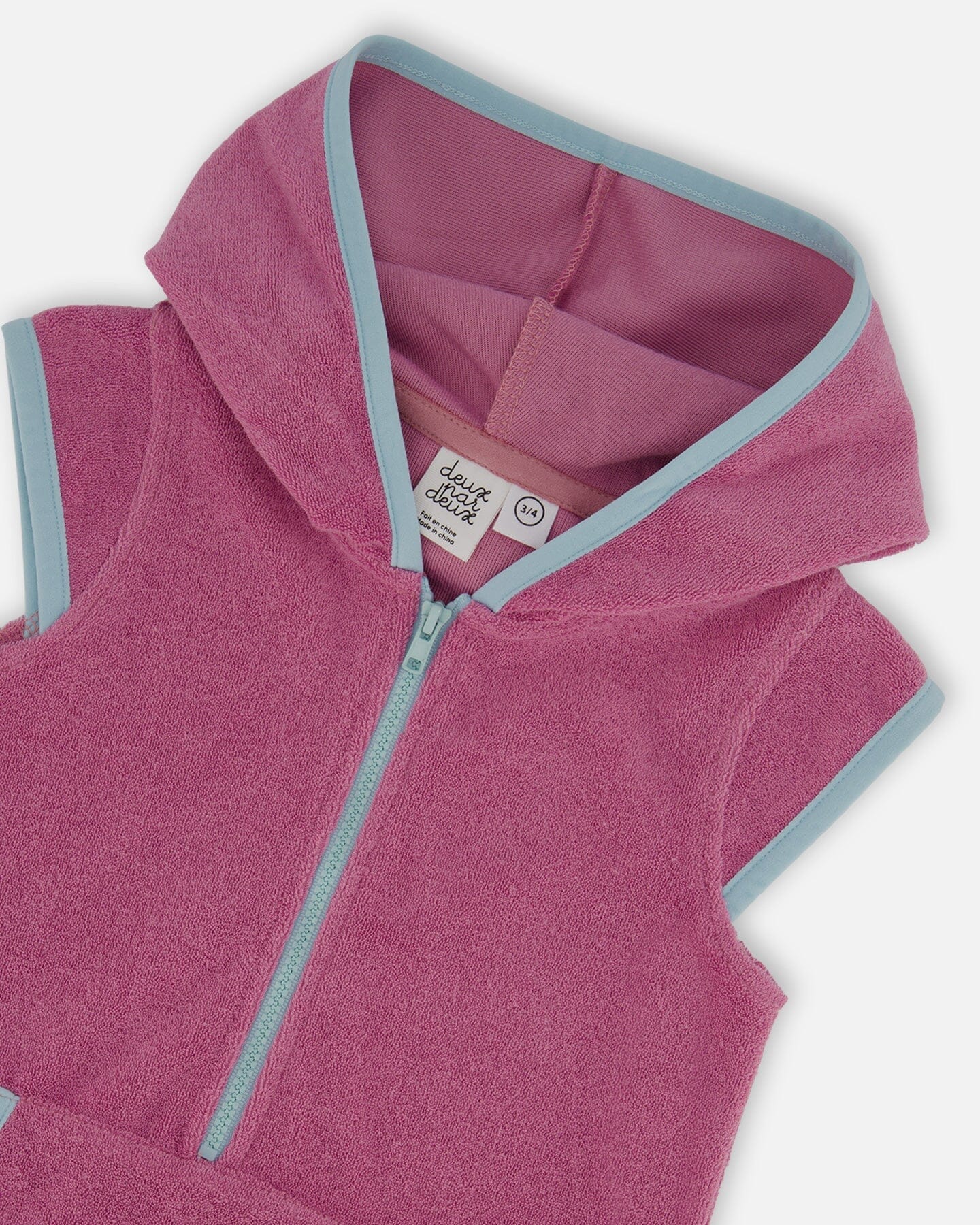 Hooded Terry Beach Dress Candy Pink-3