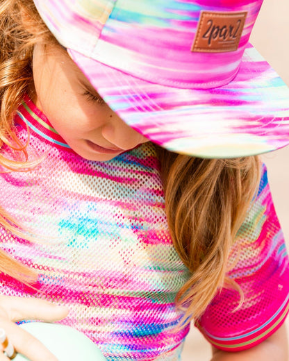Short Sleeve Mesh Beach Dress Multicolored-3