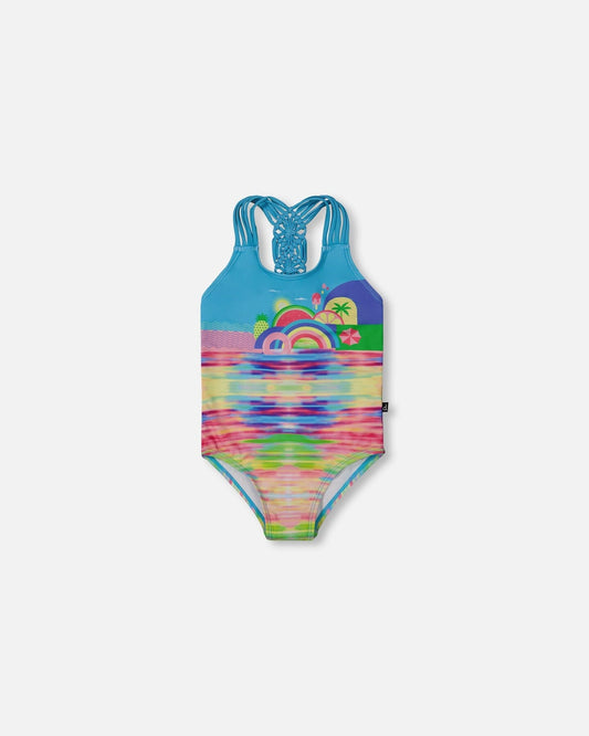 Printed One-Piece Swimsuit Multicolored-0