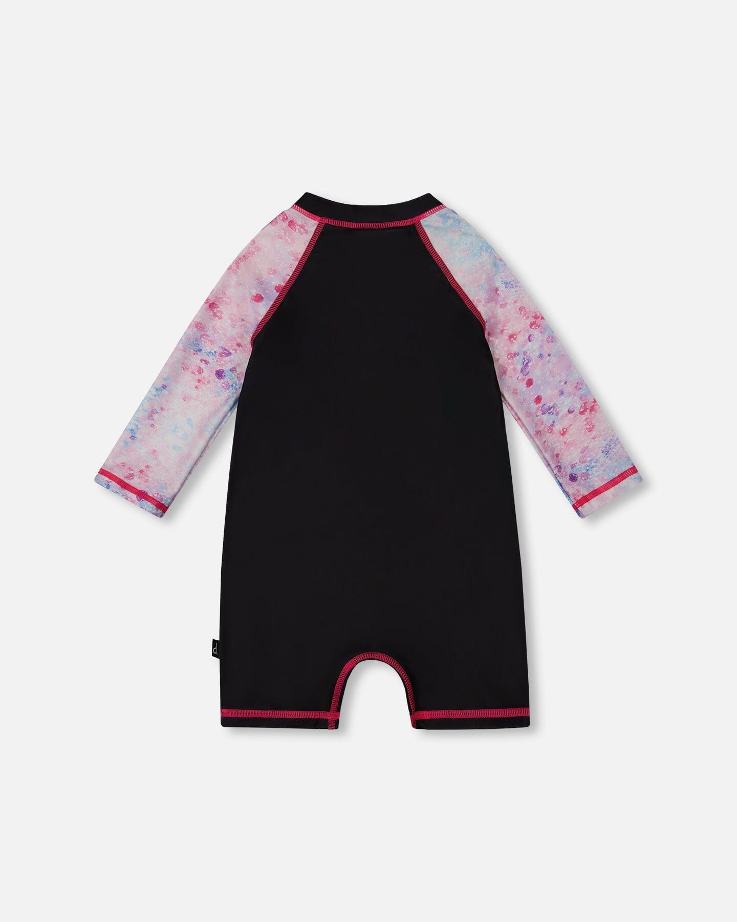 Printed Long Sleeve One-Piece Rashguard Black And Multicolored Butterflies-3