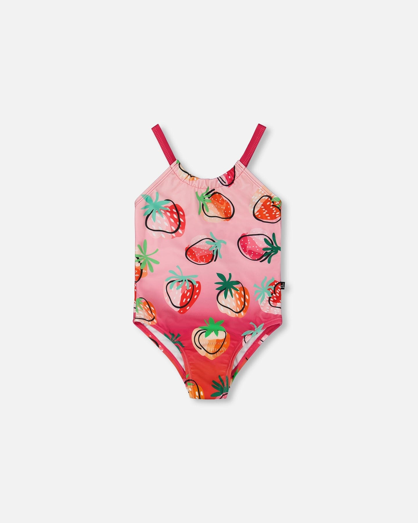 Printed One-Piece Swimsuit Pink Gradient Strawberry-0
