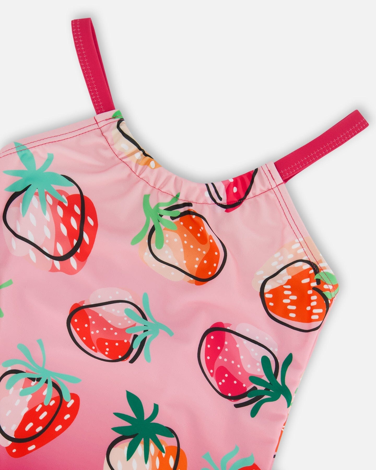 Printed One-Piece Swimsuit Pink Gradient Strawberry-4