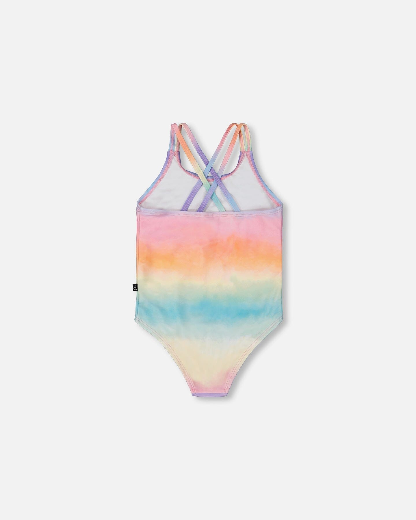 Printed One-Piece Swimsuit Flowers On Multicolored Background-2