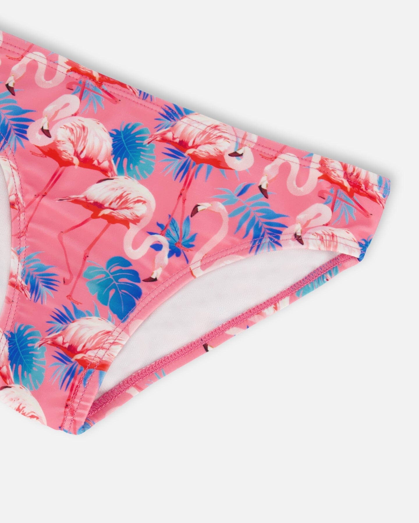 Printed Two-Piece Swimsuit With Frills Candy Pink And Pink Flamingo-4