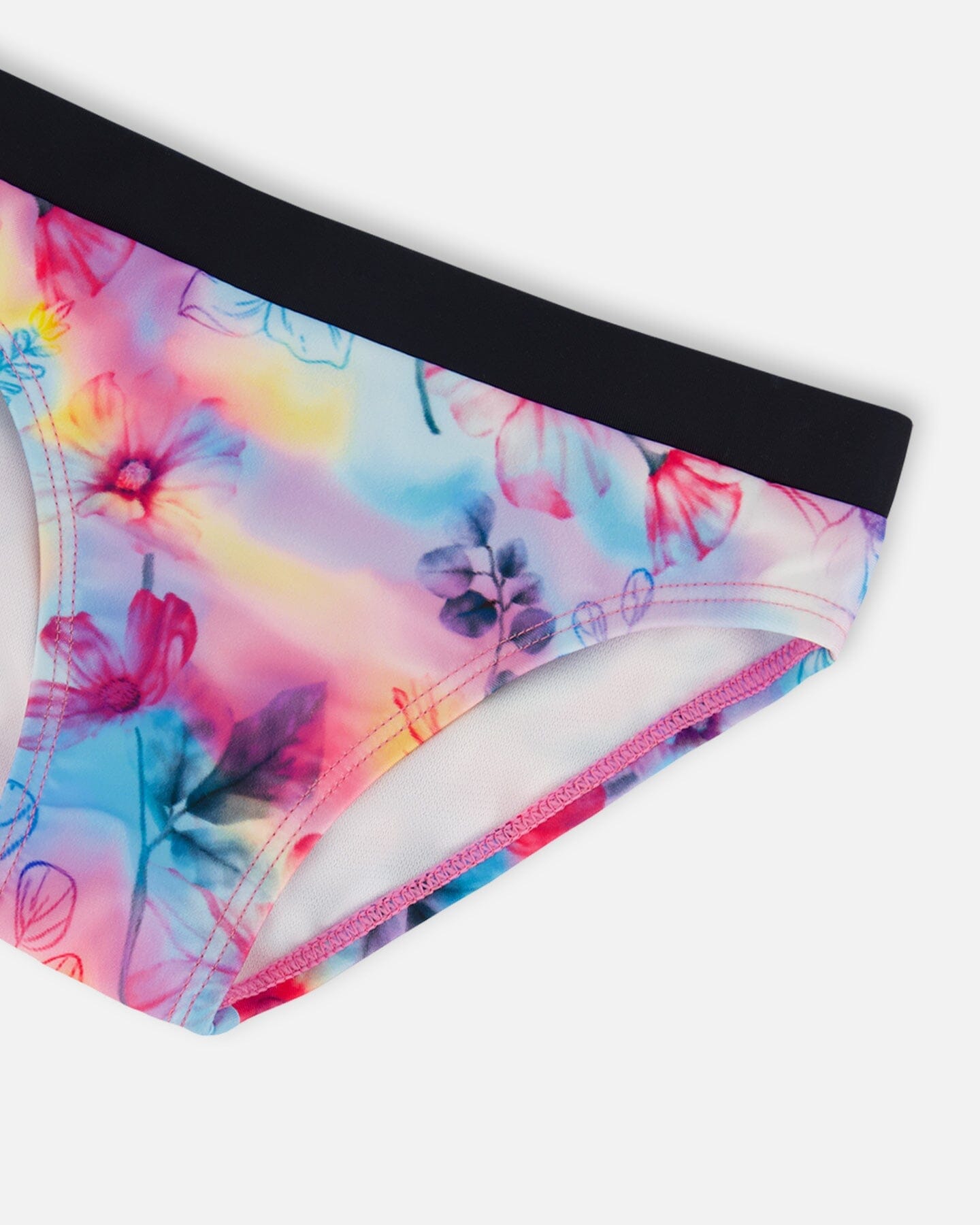 Printed Two-Piece Racerback Swimsuit Butterflies On Multicolored And Black Background-4