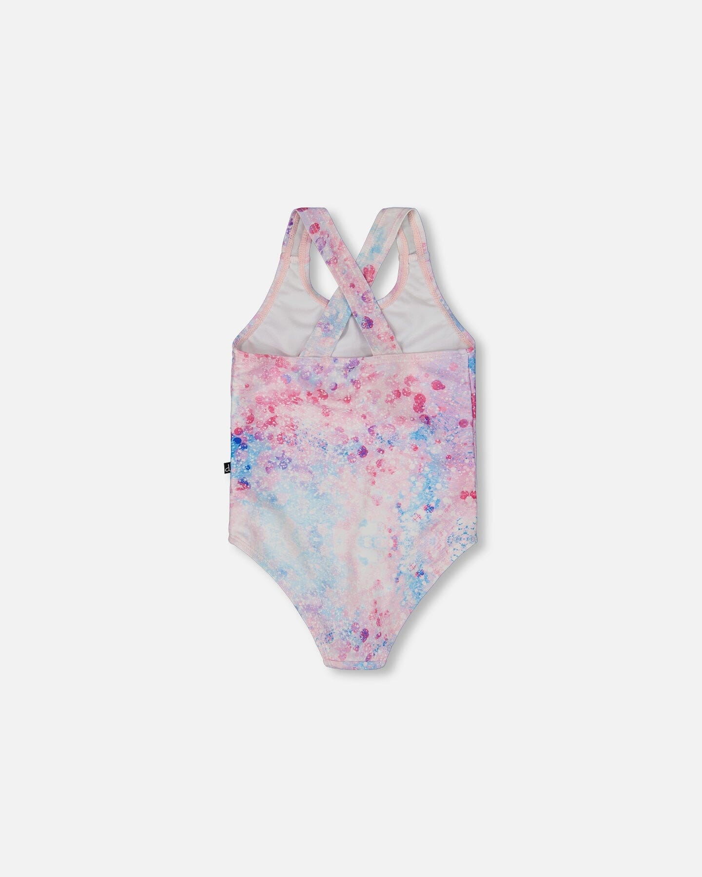 Printed One-Piece Swimsuit Pink Butterflies With Bubble Effects-2