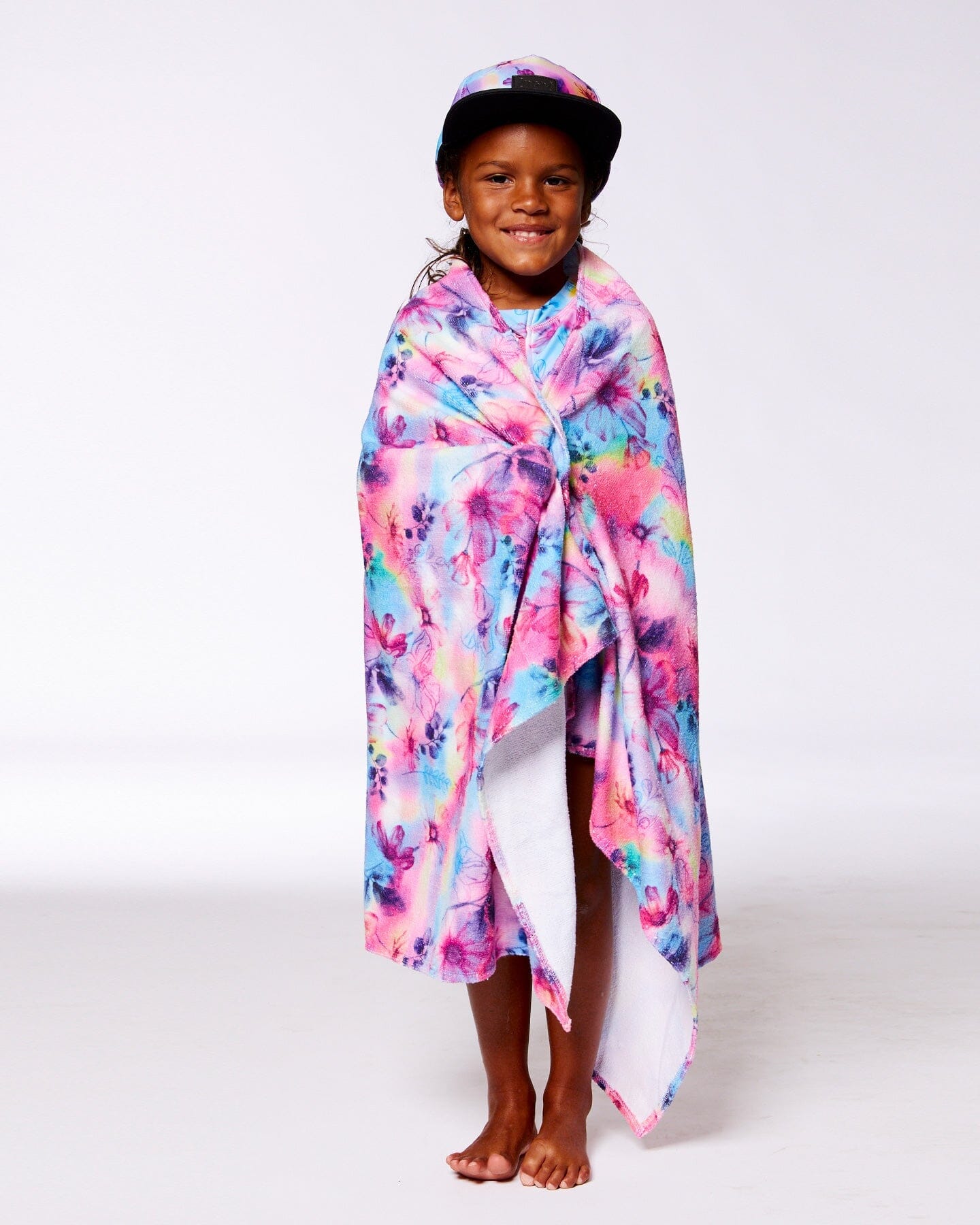 Printed Beach Towel Butterflies On Multicolored Background-1