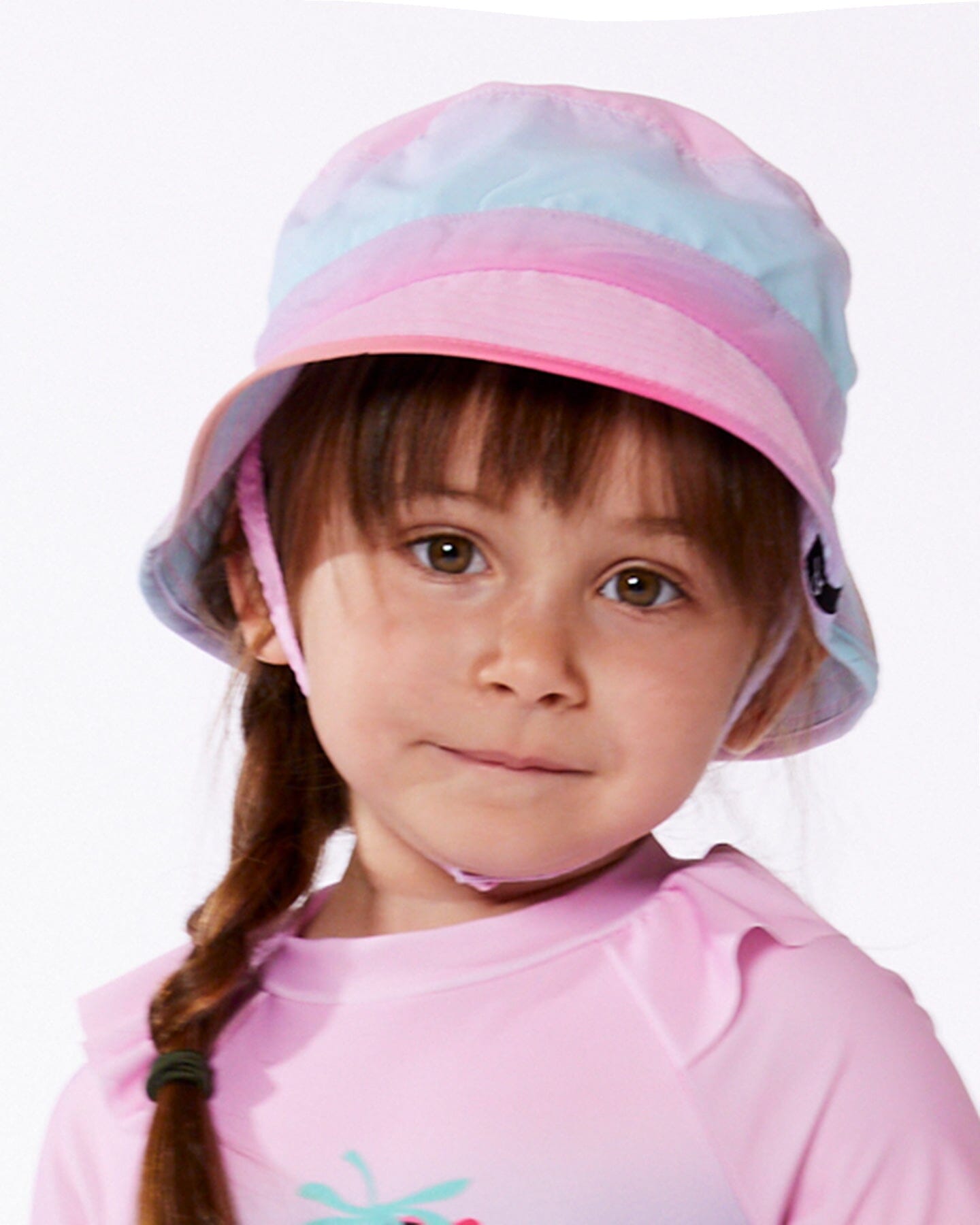 Printed Beach Sun Hat Pink, Orange, And Turquoise-2