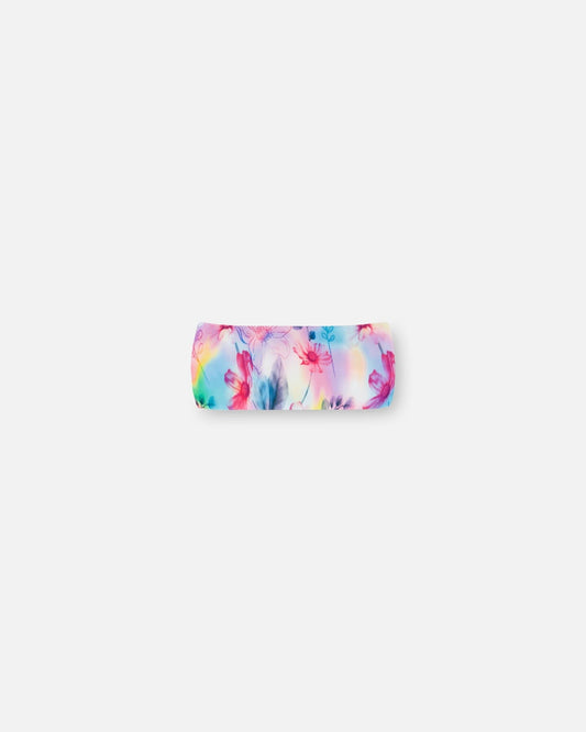Printed Swim Headband Butterflies On Multicolored Background-0