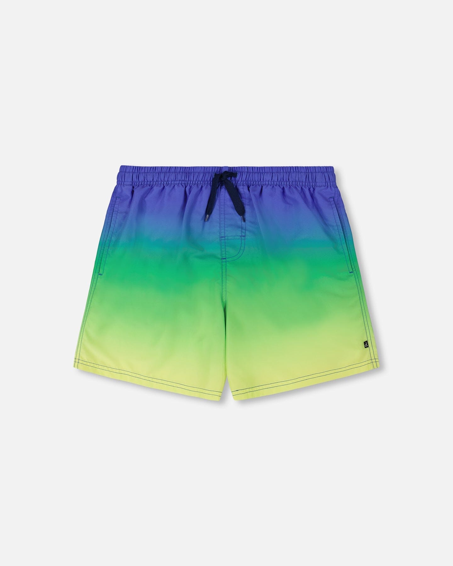 Men's Swim Trunks Blue, Green, And Lime Gradient-0