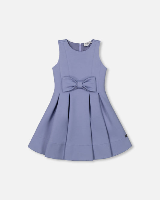 Neoprene Bow Dress Old Blue-0