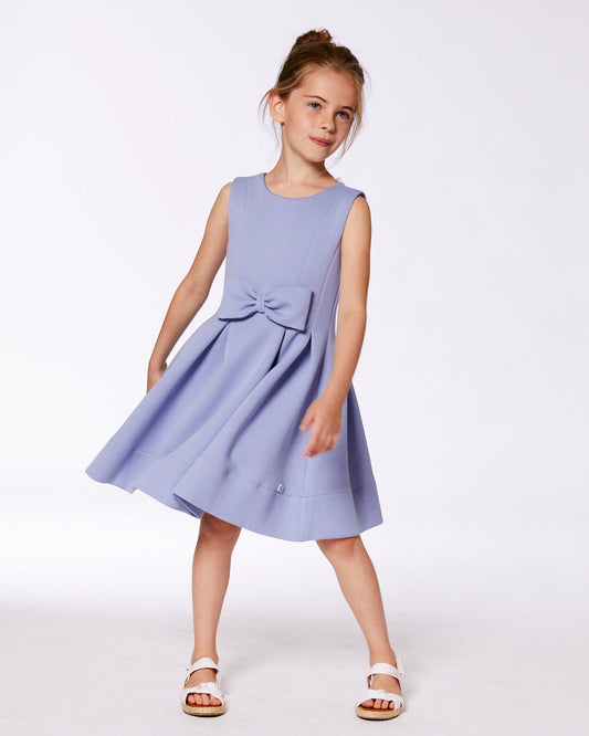 Neoprene Bow Dress Old Blue-1
