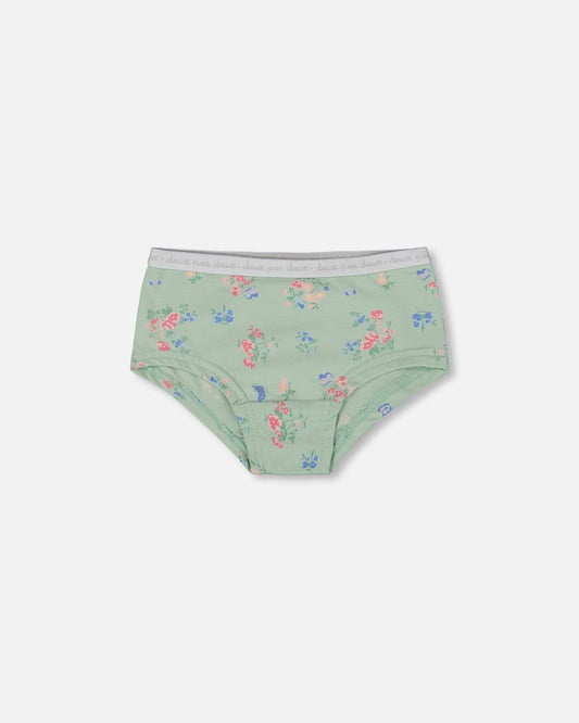 Printed Organic Cotton Boyshort Underwear (Pack Of 3) Multicolored-1
