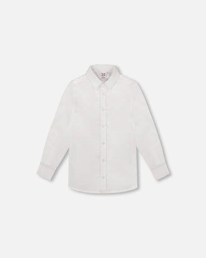 Long Sleeve Button Down Shirt White-0