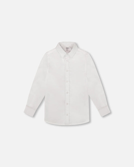Long Sleeve Button Down Shirt White-0