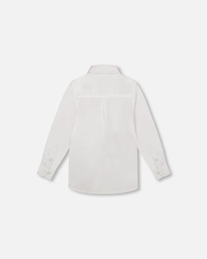 Long Sleeve Button Down Shirt White-2