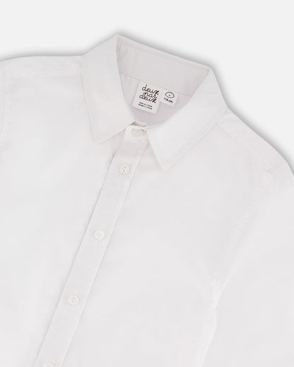 Long Sleeve Button Down Shirt White-4