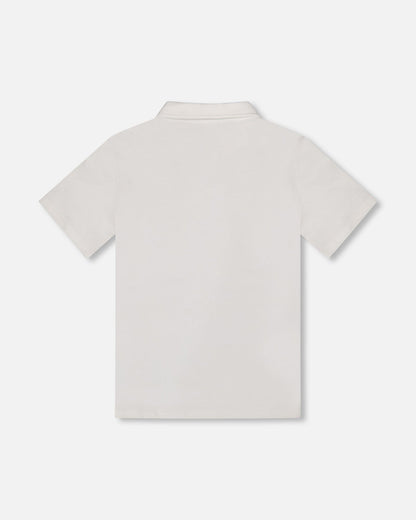 Short Sleeve Polo Shirt White-2