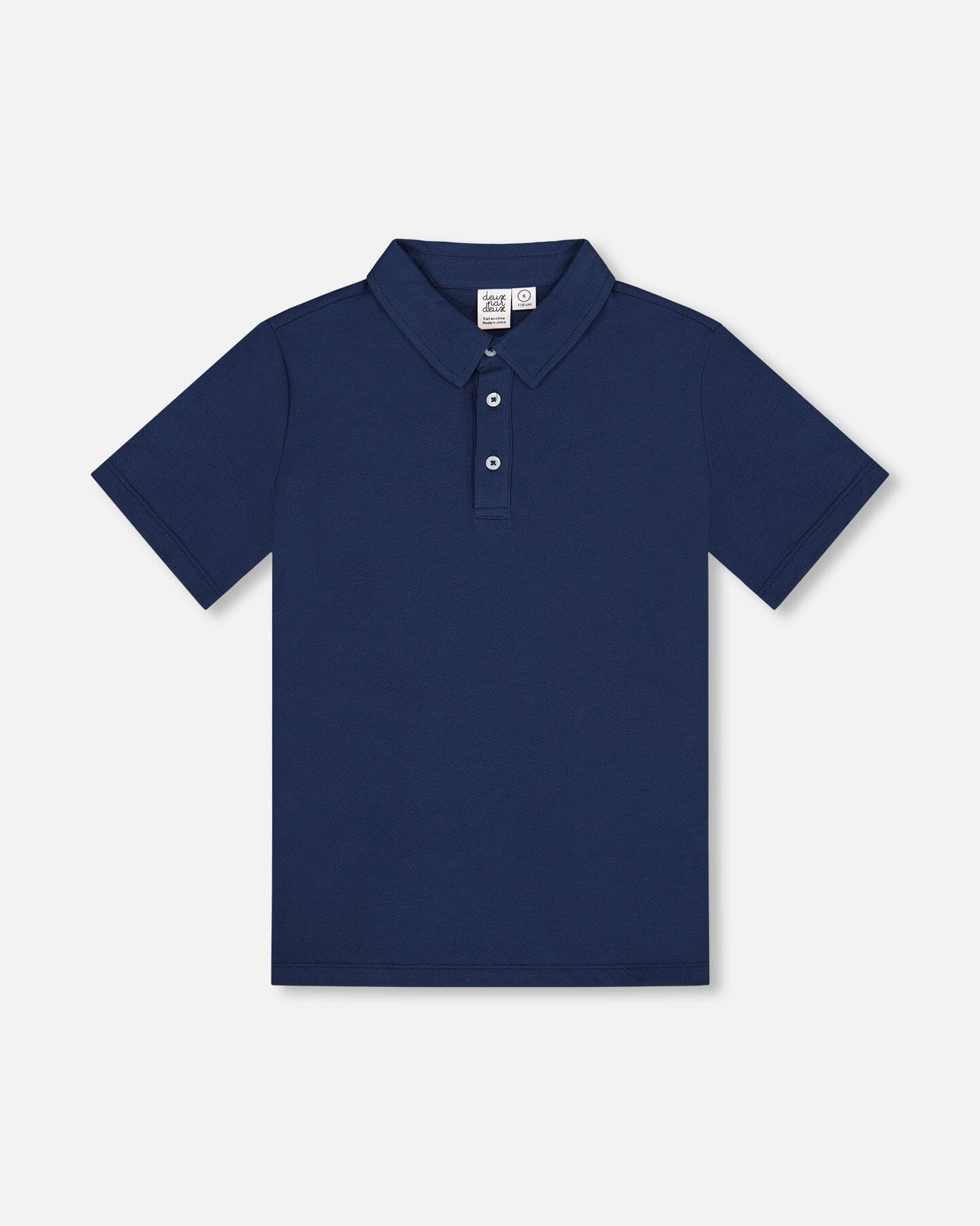 Short Sleeve Polo Shirt Navy Blue-0