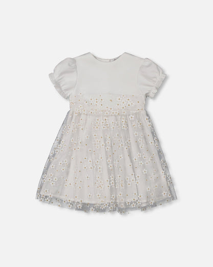 Baby Puff Sleeve Dress White-0