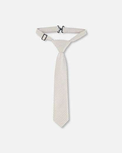 Neck Tie Light Taupe Striped-0