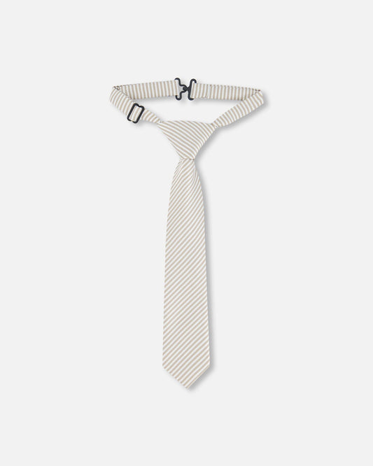 Neck Tie Light Taupe Striped-0