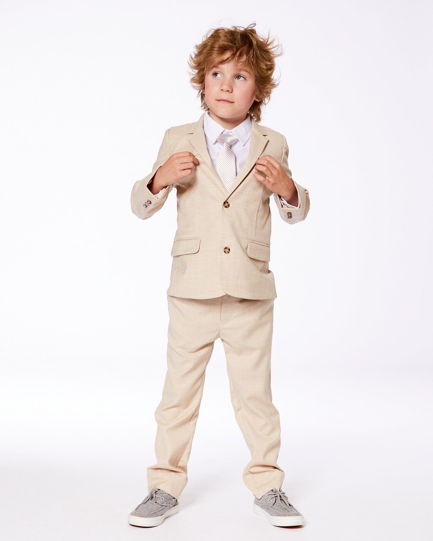 Neck Tie Light Taupe Striped-2