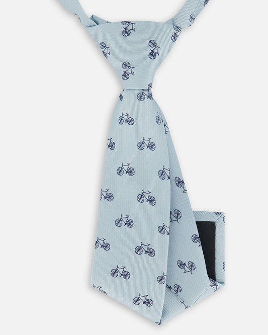 Neck Tie Pale Blue With Bicycle-1