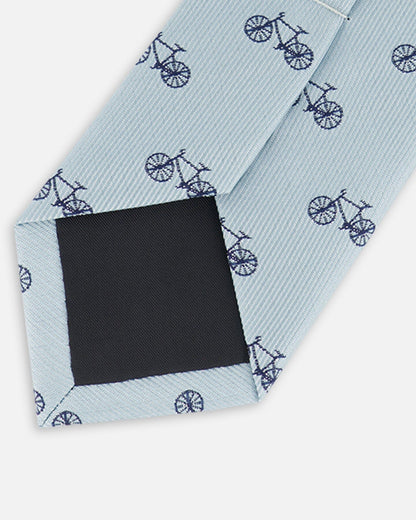 Neck Tie Pale Blue With Bicycle-2