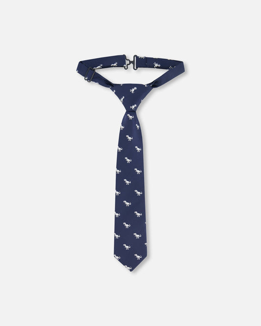 Neck Tie Navy Blue And Dino-0