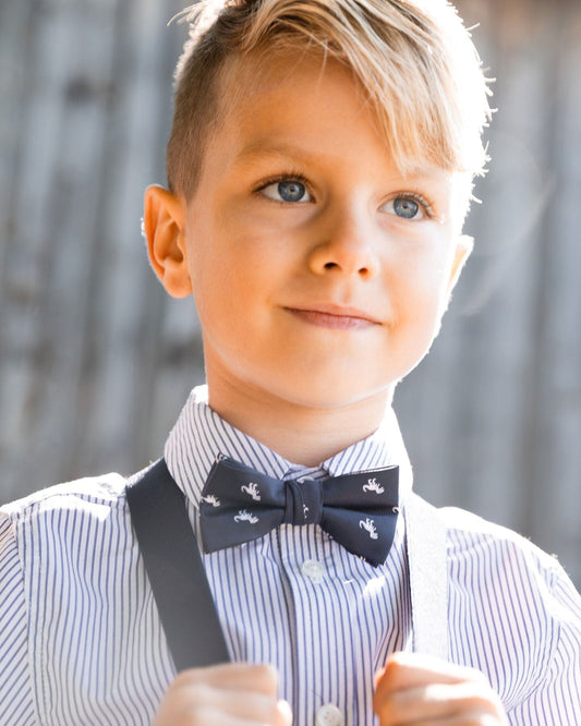 Bow Tie Navy Blue And Dino-1