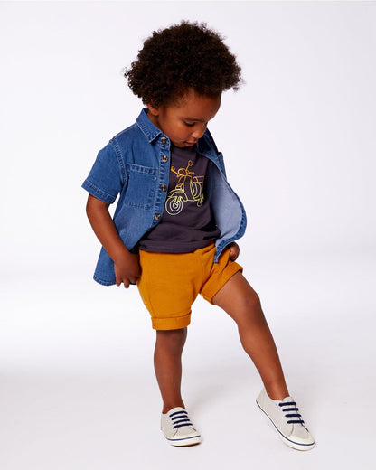 French Terry Short Vibrant Orange-2