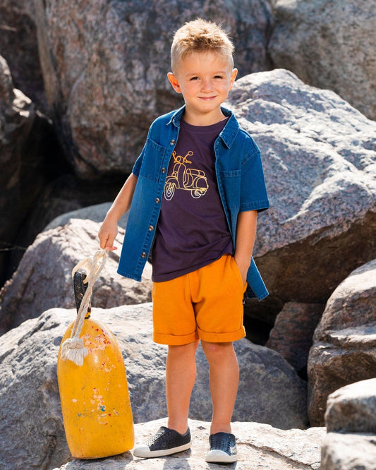 French Terry Short Vibrant Orange-1