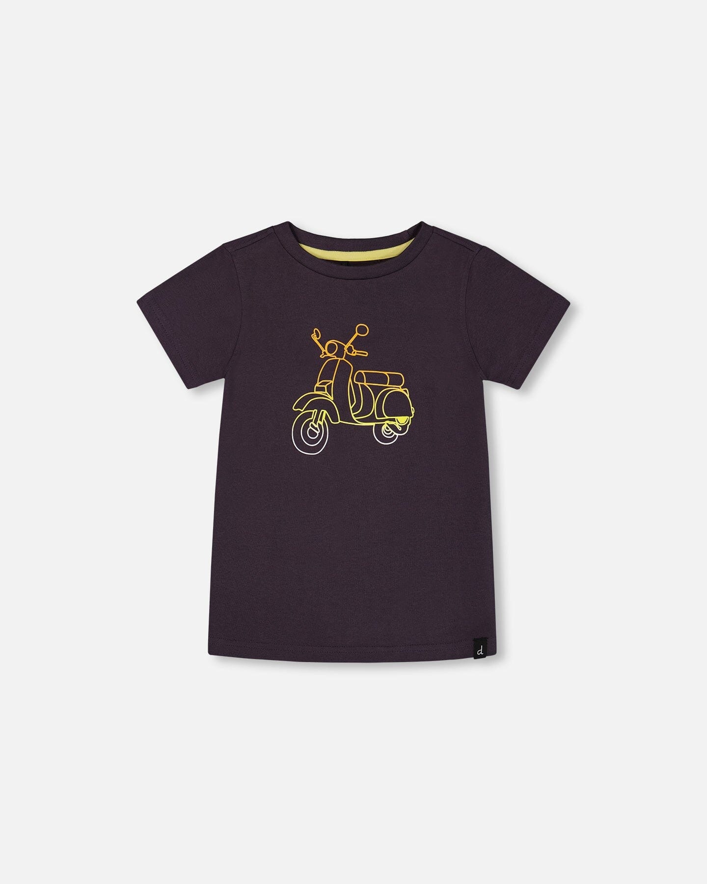 Organic Cotton Tee Dark Gray And Multicolored Vespa-0