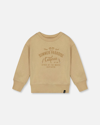 Pullover Graphic Sweatshirt Beige-0
