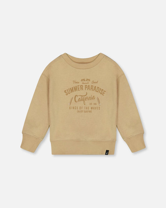 Pullover Graphic Sweatshirt Beige-0