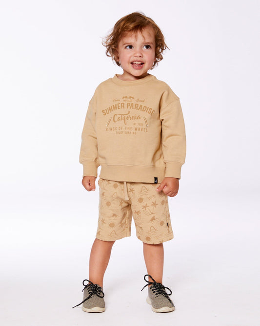 Pullover Graphic Sweatshirt Beige-1