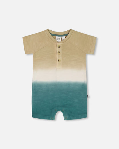 One-Piece Romper Gradient Beige And Teal-0