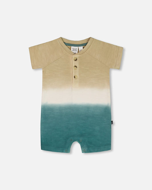 One-Piece Romper Gradient Beige And Teal-0