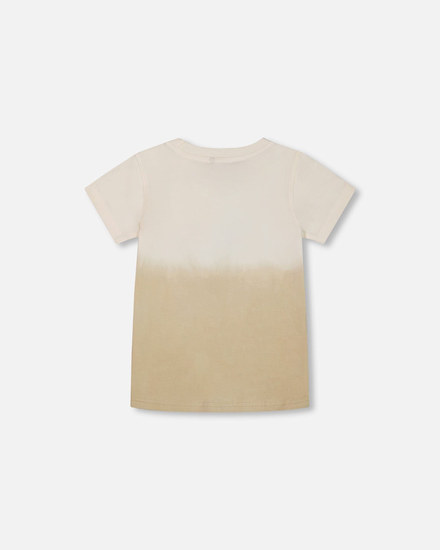 Short Sleeve Organic Cotton Graphic Tee Gradient White And Beige-2