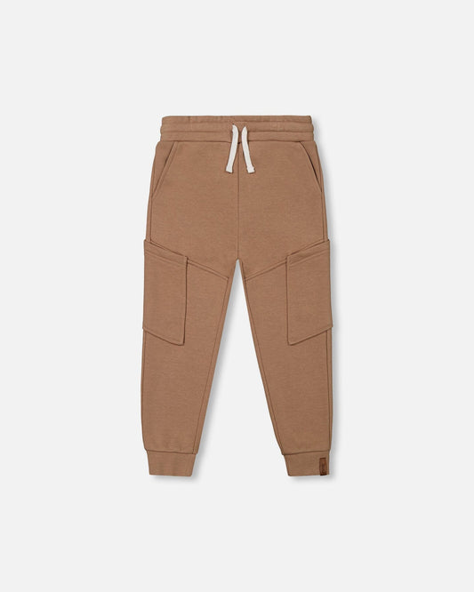 French Terry Sweatpants With Side Pockets Beige-0