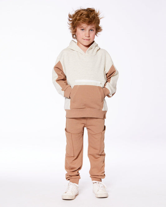 French Terry Sweatpants With Side Pockets Beige-1